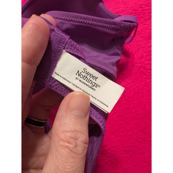 Maidenform Sweet Nothings Purple T-Shirt Bra Lace Trim Style SN1321 38B NWT - Picture 8 of 9